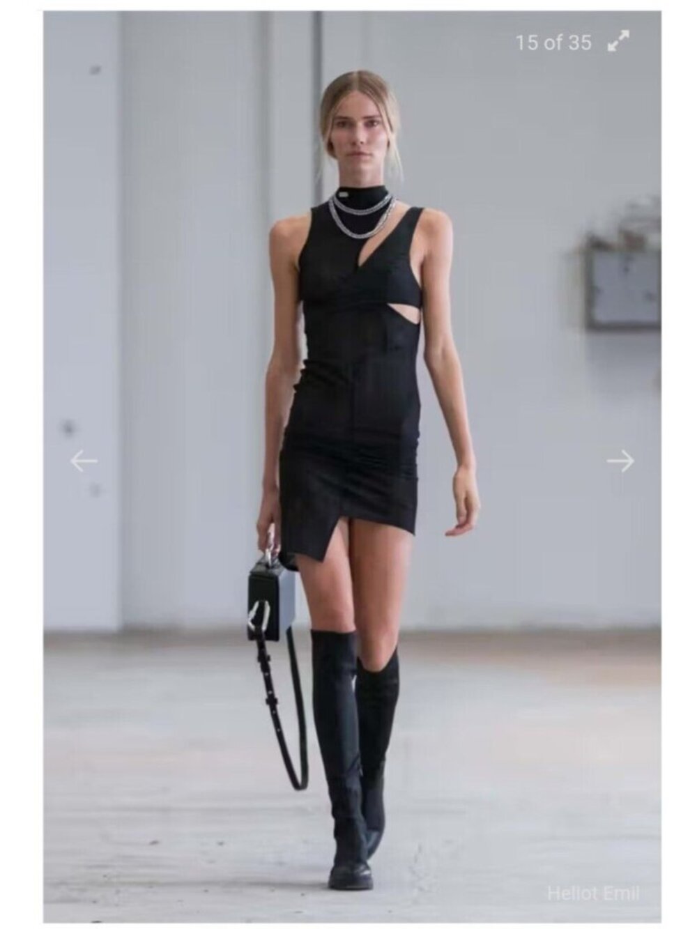 Heliot Emil asymmetrical peep simi sheer runway dress Technical Black S READ